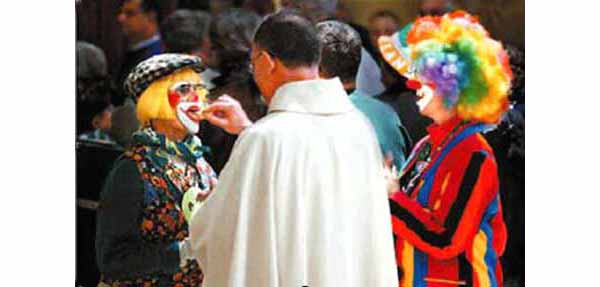 Clowns Receive Communion